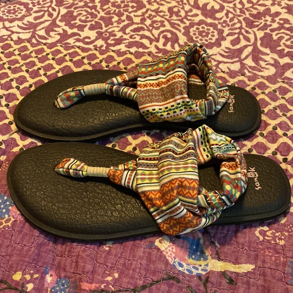Sanuk yoga cloth slides in like new condition size 8 - Picture 2 of 6